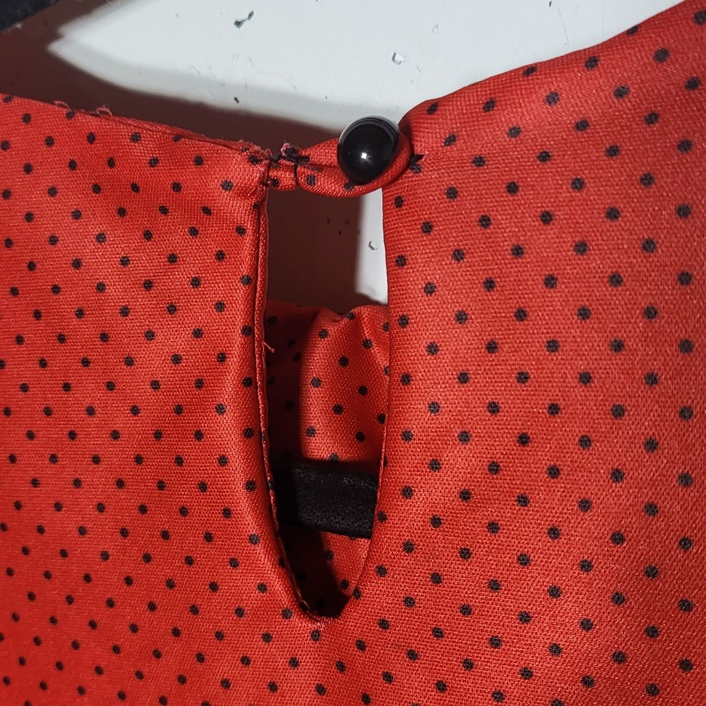 Vintage Leni Leni Women's Red and Black Polka-Dot Blouse Size 16 Retro Bright - Picture 4 of 8